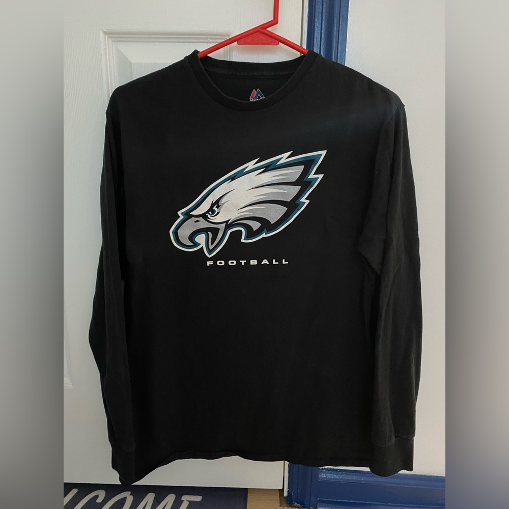 Majestic Eagles Men’s Black Long Sleeve Size L